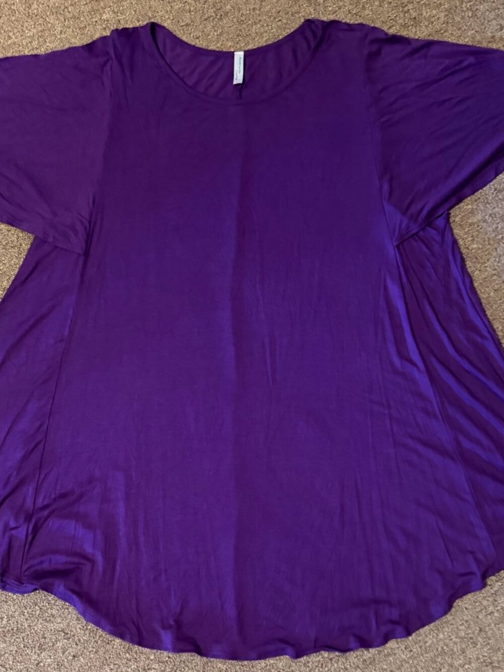 American Curvy Women's Purple Tunic Shirt Size 4X New w/out Tags Flare Sleeve